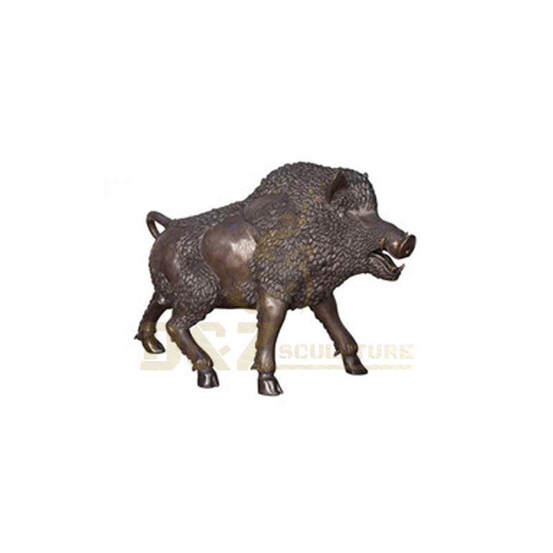 China Factory outdoor animal designs Brass Wild Boar Sculpture