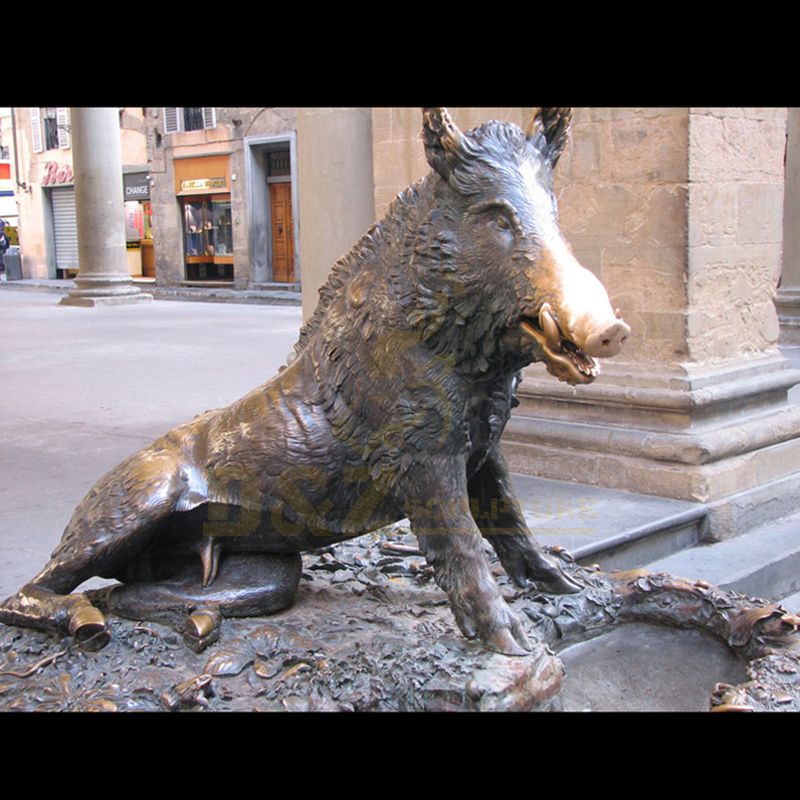 Bronze Wild Boar Garden Statue Large Copper Wildlife Sculpture