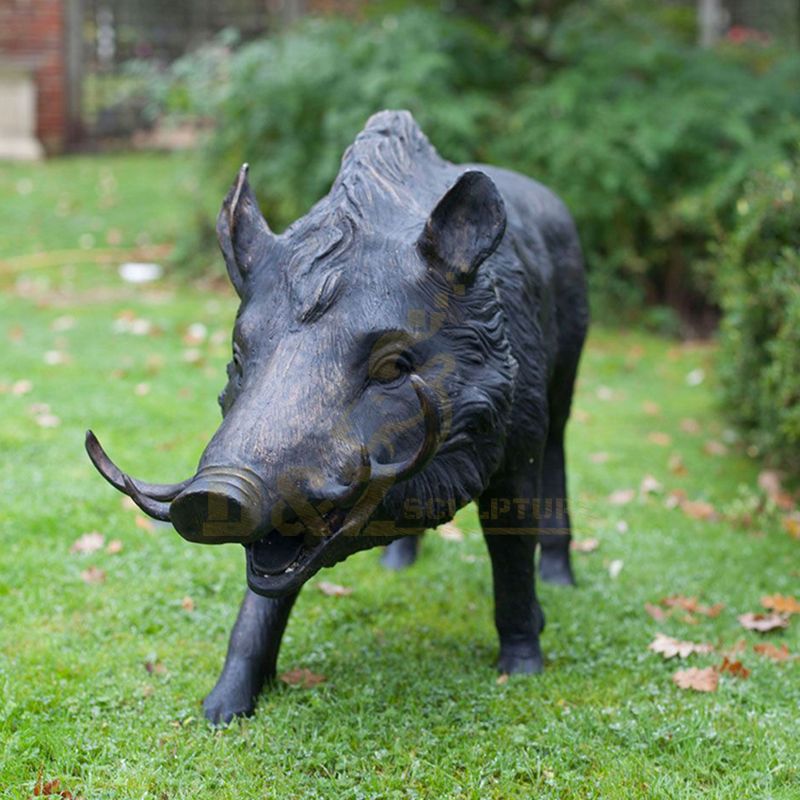 Large bronze wild boar statues garden decoration