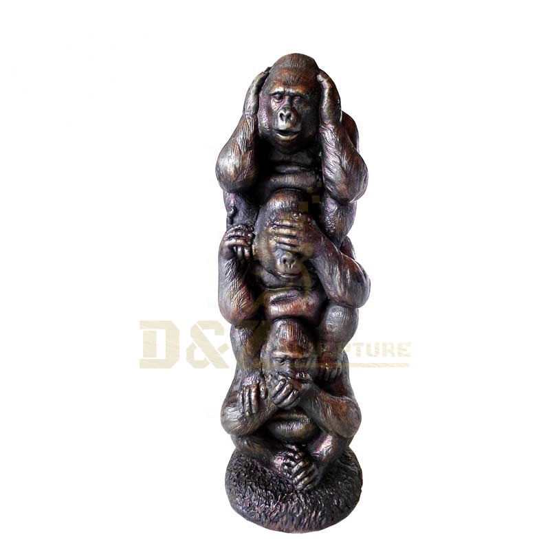 Modern Sculpture Outdoor Wild Brass Gorilla Statue