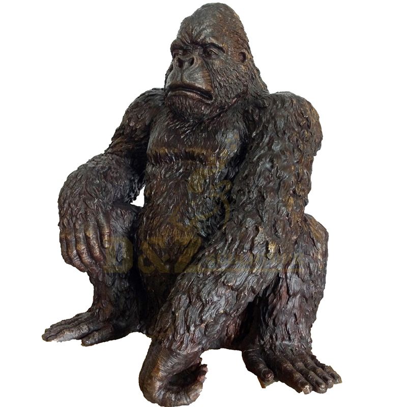 Life Size animal bronze gorilla Sculpture for Decoration