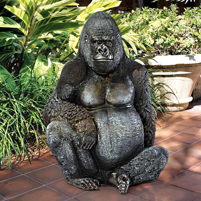 Outdoor Decoration Statue Western Style Bronze Gorilla Sculpture