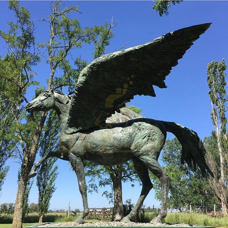 garden animal bronze casting wings sculpture large bronze horse sculpture