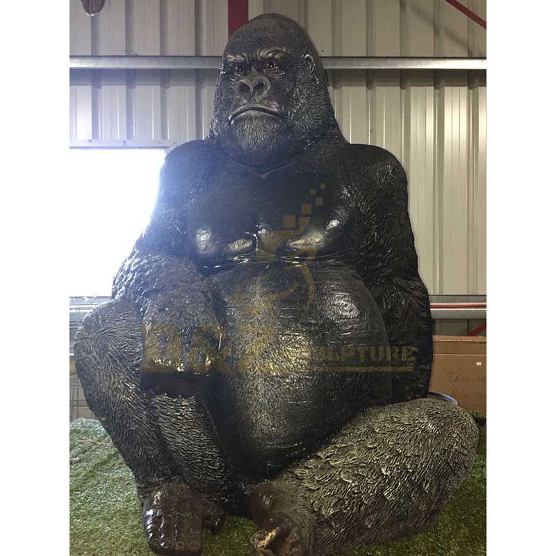 Outdoor Garden Brass Bronze Gorilla Sculpture