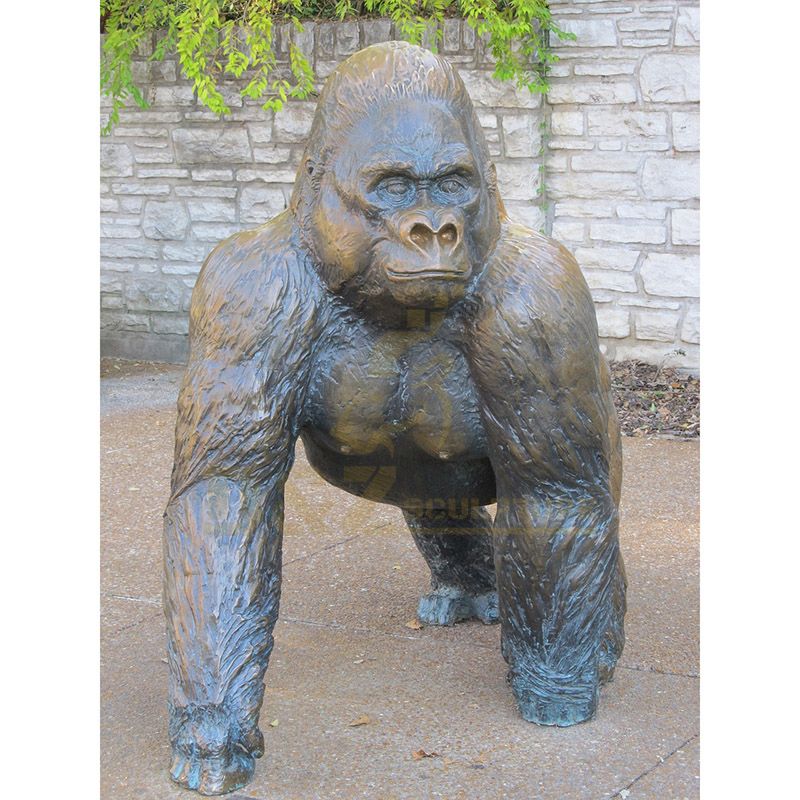 Metal Art Sculpture Life Size Bronze Gorilla Statue for Sale