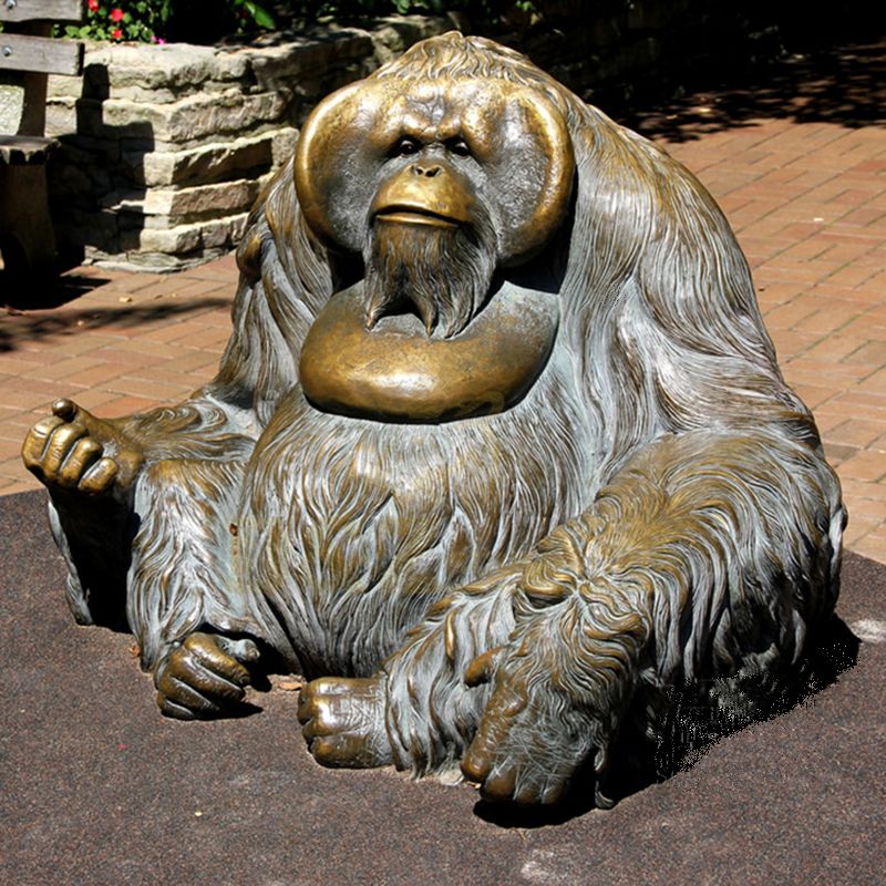 Outdoor Decoration Customized Bronze Gorilla Statue