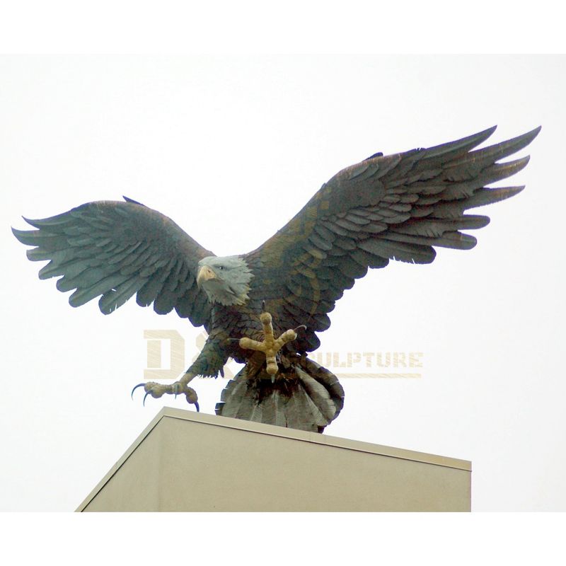 Outdoor Large Size Bronze Eagle Sculptures For Home Park Decoration