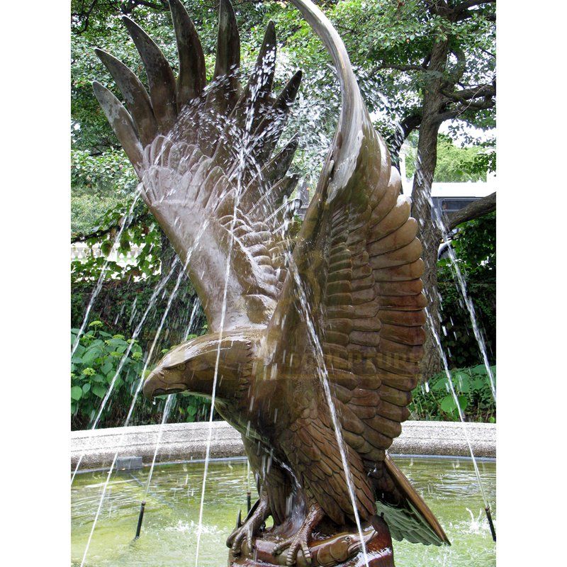 Life Size Bronze Brass Eagle Sculpture For Sale