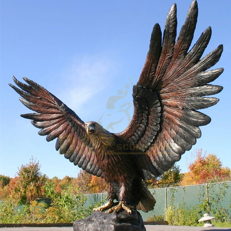 Large Outdoor Bronze Hawk Eagle Sculpture