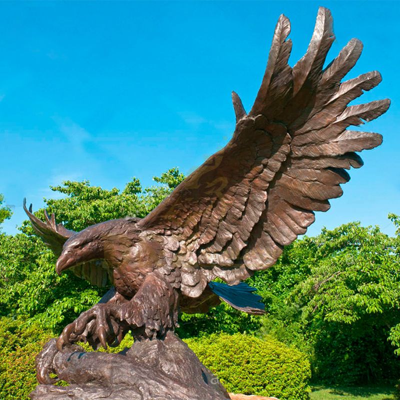 Custom Metal Craft Garden Sculpture Bronze Eagle Statue