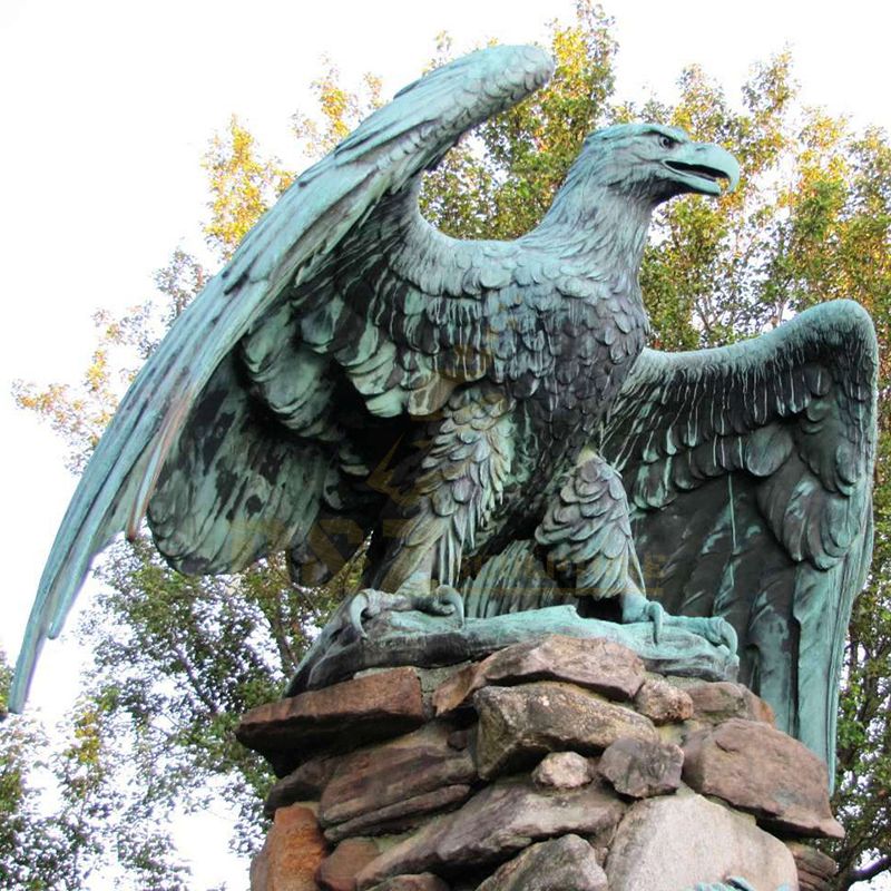 Life Size Custom Antique Cast Bronze Eagle Sculpture