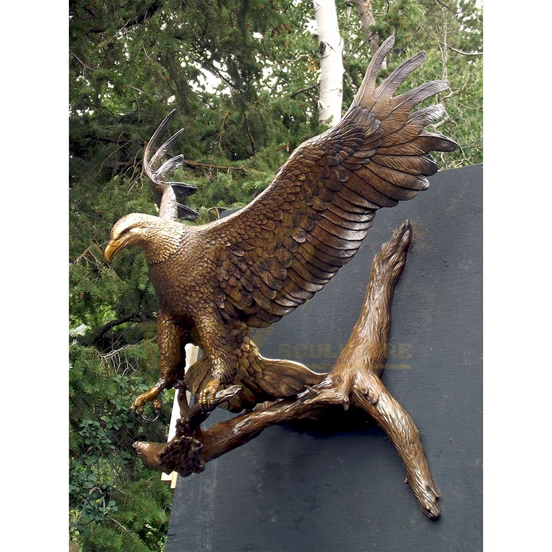 Landscape Garden Decorations Bronze Metal Large Brass Eagle Sculpture