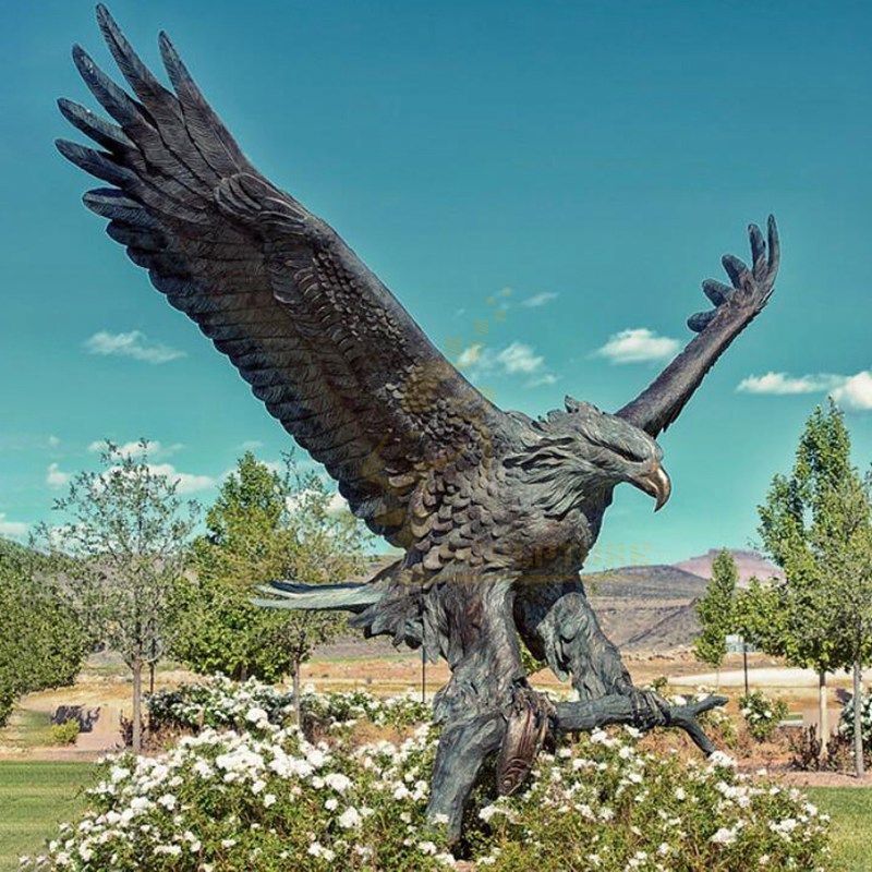 Outdoor Decoration Garden Bronze Eagle Statue for sale