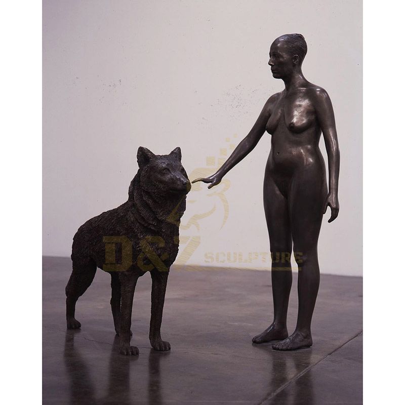 Bronze Abstract Wolf Sculpture Woman Bronze Statues