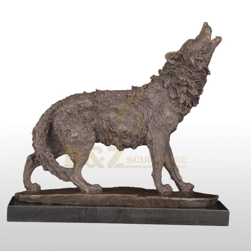 Home Indoor Decoration Life Size Bronze Wolf Art Sculpture