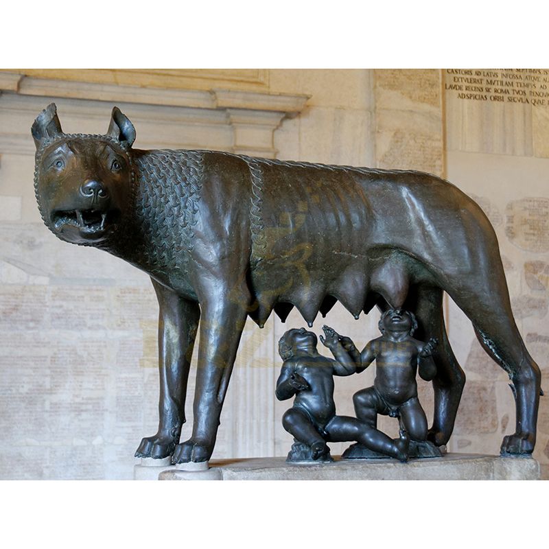 Metal Casting Life Size Bronze Wolf Statue Sculpture