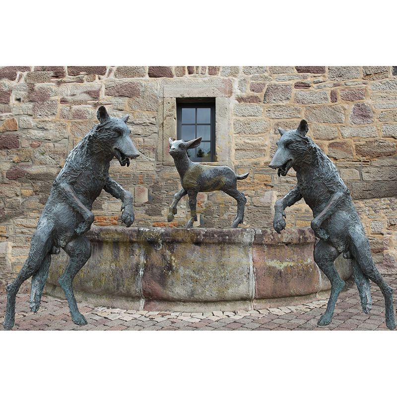 Wolf Bronze Sculpture For Garden Zoo Decoration