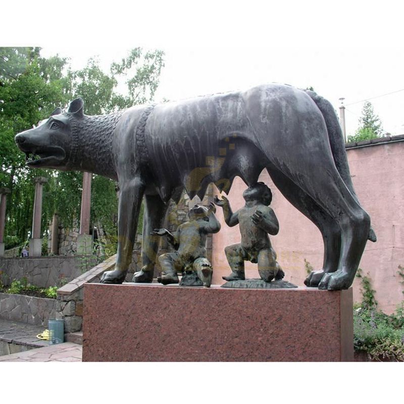 High Quality Garden Decor Bronze Life Size Wolf Sculpture