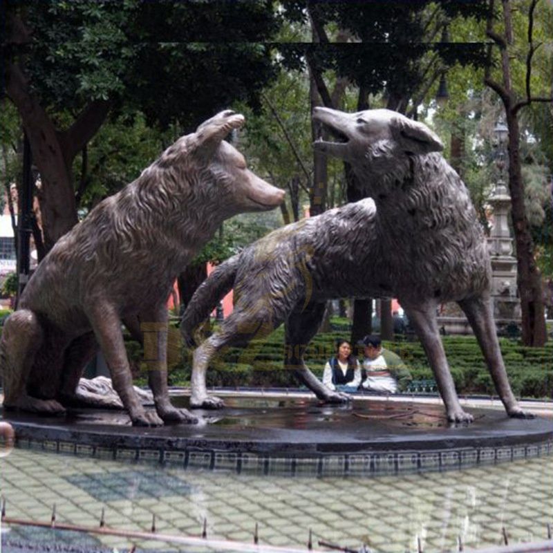 New Design Wildlife Animal Sculpture Life Size Bronze Wolf Statue For Sale