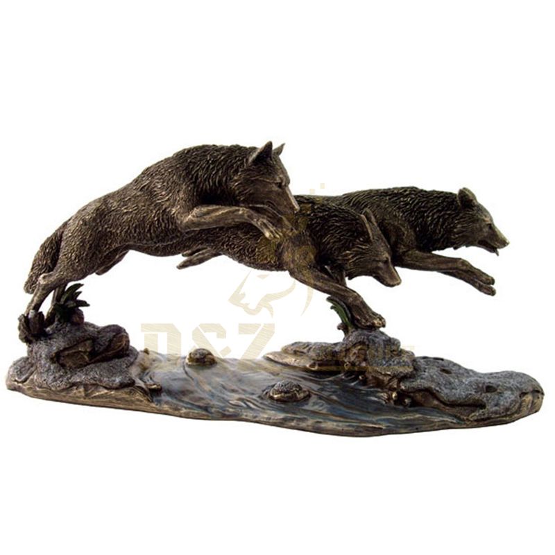 New Design Popular Outdoor Running Bronze Wolf Statue