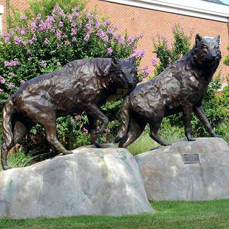 Home Indoor Decoration Life Size Bronze Wolf Art Sculpture