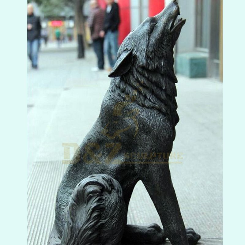 Outdoor Life Size Metal Art Animals Sculpture Bronze Wolf Statues