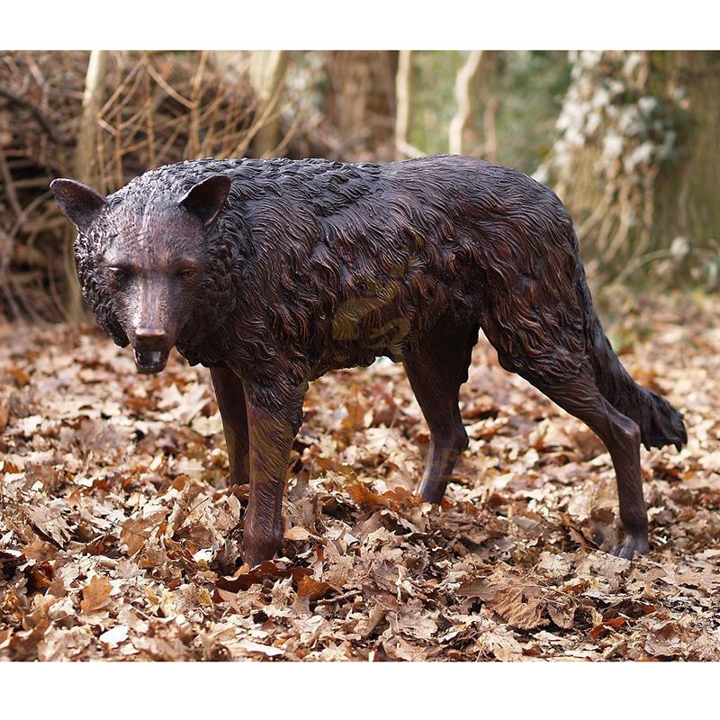 Modern Home Decor Bronze Wolf Sculpture For Outdoor Decoration