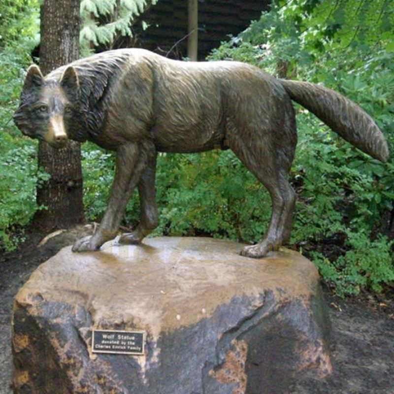 Factory Supply Bronze Statues Life Size Wolf Statue For Sale