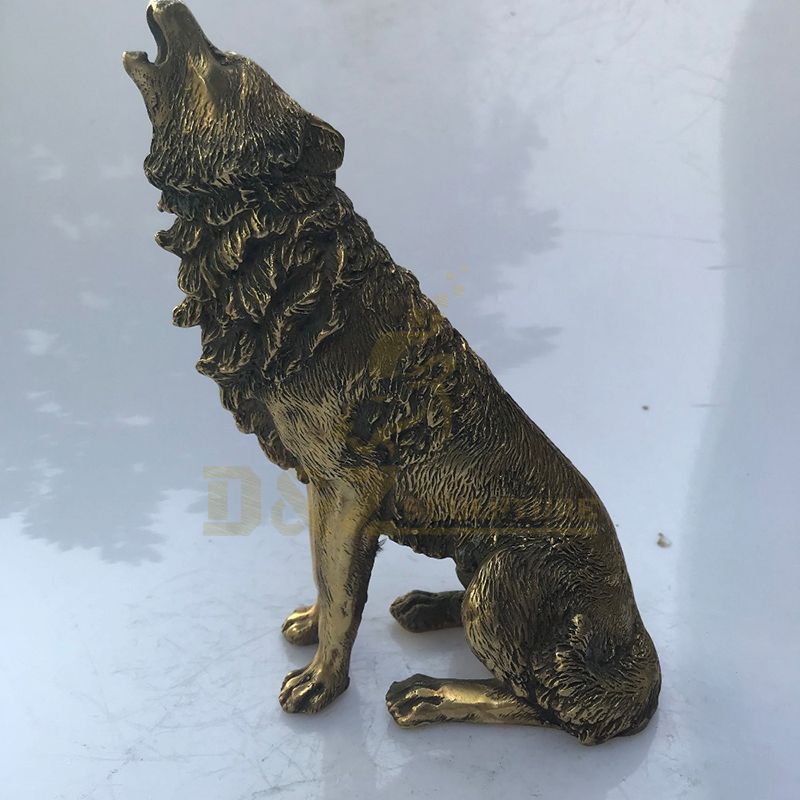 Outdoor Living Size Bronze Wolf Sculpture Guaranteed For Sale
