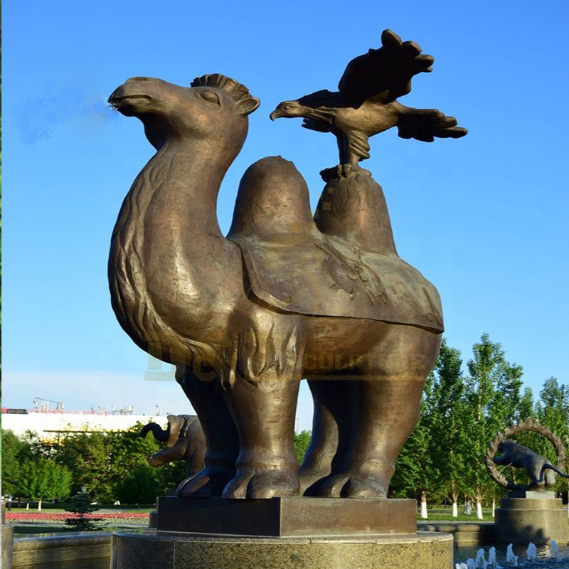 Metal Craft Big Size Bronze Standing Camel Sculpture Brass Animal Statue For Sale