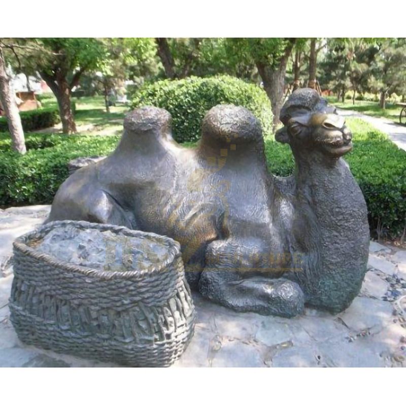 Life Size Garden Lying Metal Animal Statue Bronze Camel Sculpture