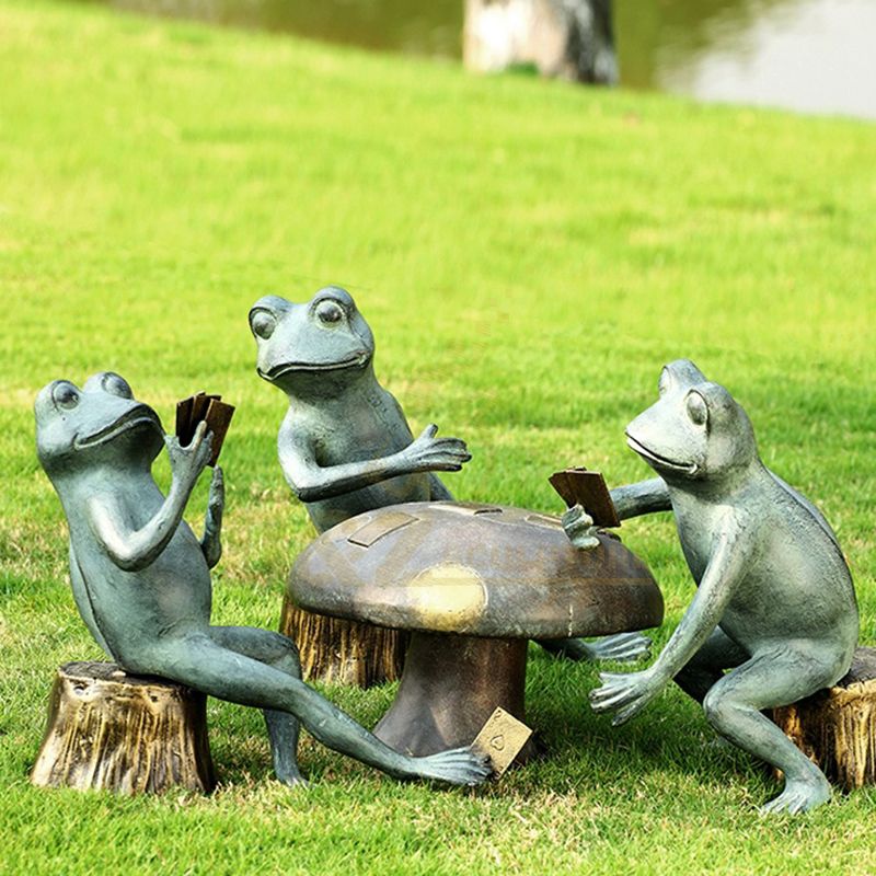 outdoor decoration metal casting bronze Weekend Retreat Frogs sculpture