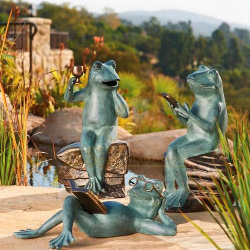Factory Custom Made Home Decoration Bronze Frog Sculpture