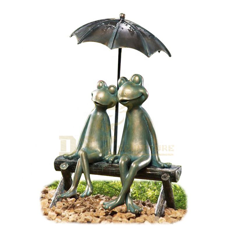 Casting Finish Garden Decor Statues Bronze Frog Sculpture
