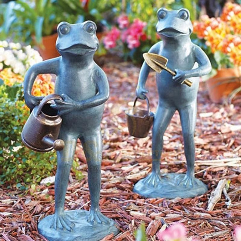 Hot sale life size brass bronze animal frog statue