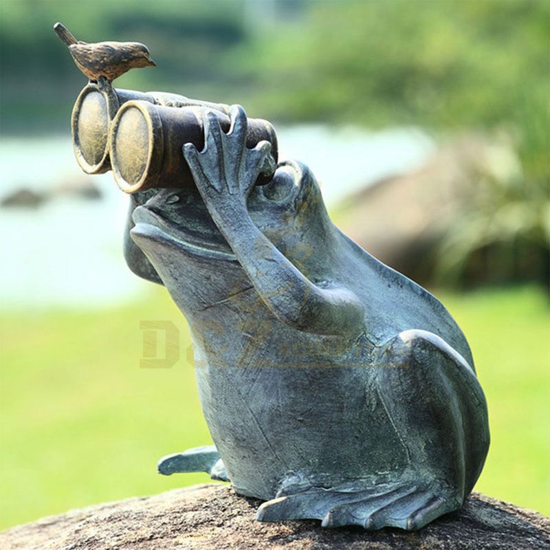 Outdoor Decoration Metal Casting Bronze Frog Garden Sculpture