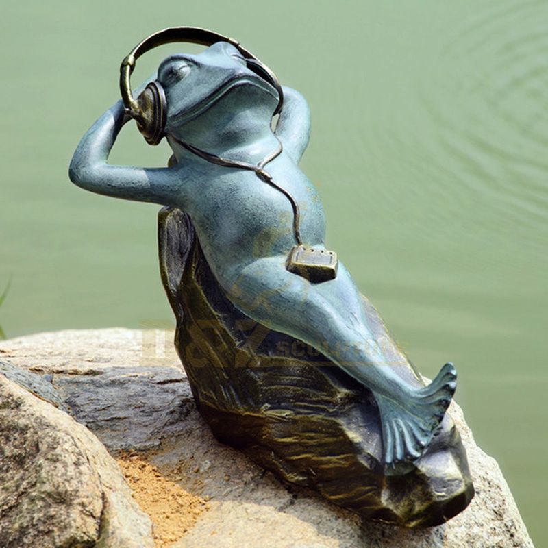 Factory Custom Made Garden Decoration Bronze Frog Statue