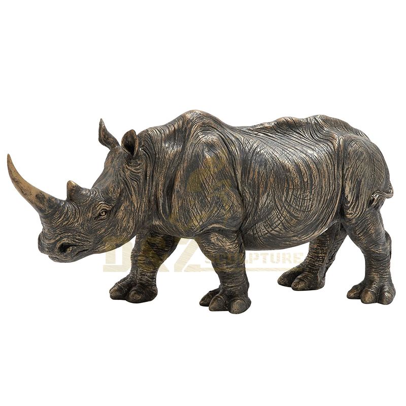 Outdoor Decoration Antique Life Size Bronze Rhino Sculpture