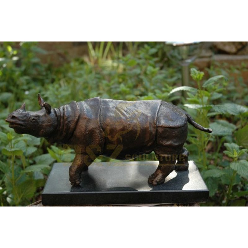 Indoor Outdoor Decoration Sculpture Bronze Rhinoceros Statue