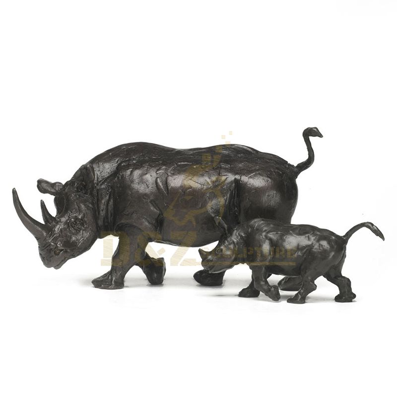 Wholesale Family Products Brass Rhinoceros Statues