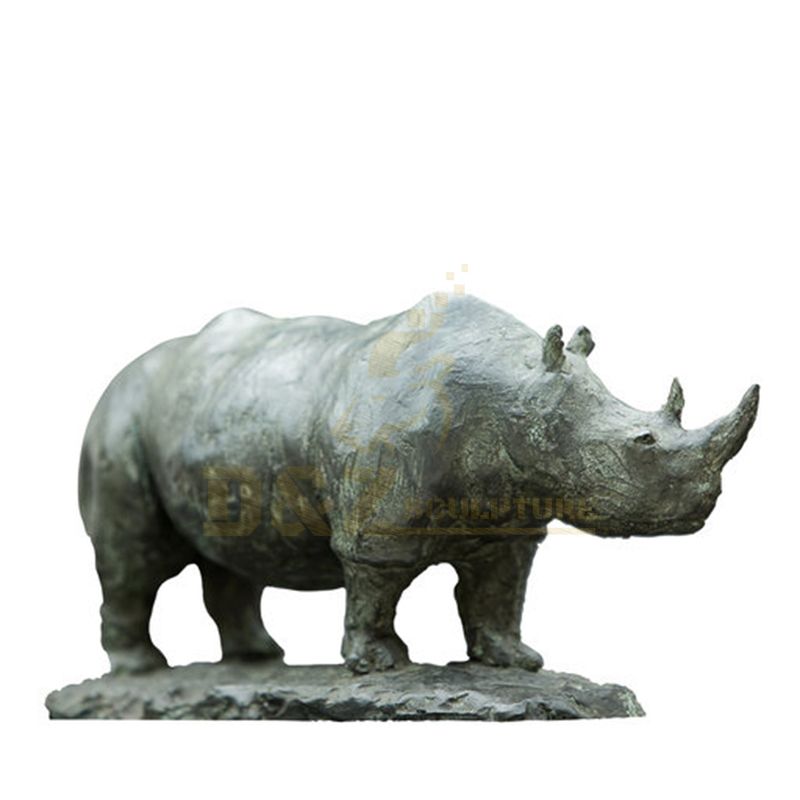Modern Life Size Casting Bronze Rhinoceros Sculpture for Outdoor Decoration