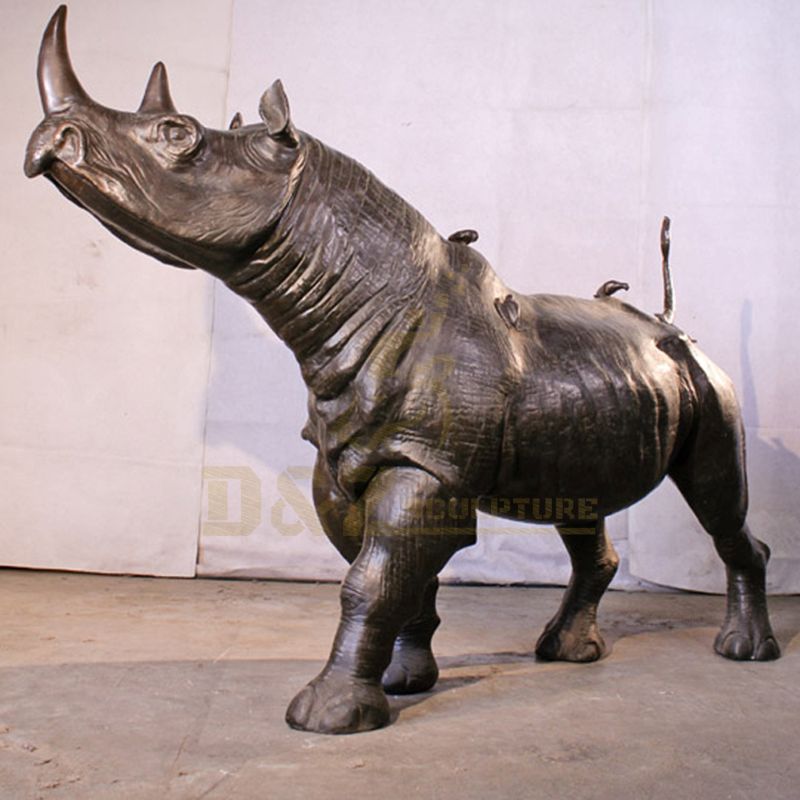 Bronze Animal Figurines Bronze Rhinoceros Sculpture