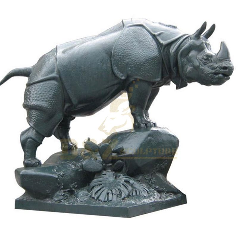 Famous sculpture Metal Craft Brass Large Bronze Rhinoceros Sculpture