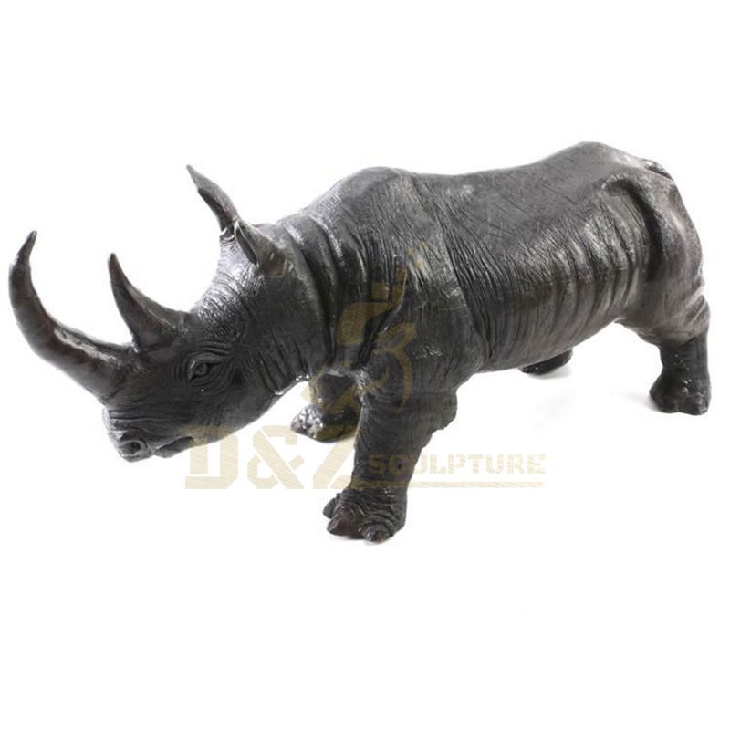 Park Decoration Bronze Metal Rhinoceros Sculpture
