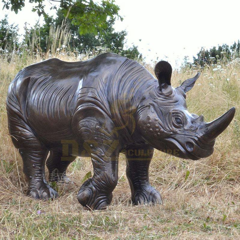 Popular Design Art Craft Bronze Rhinoceros Sculpture Antique Rhino Statue