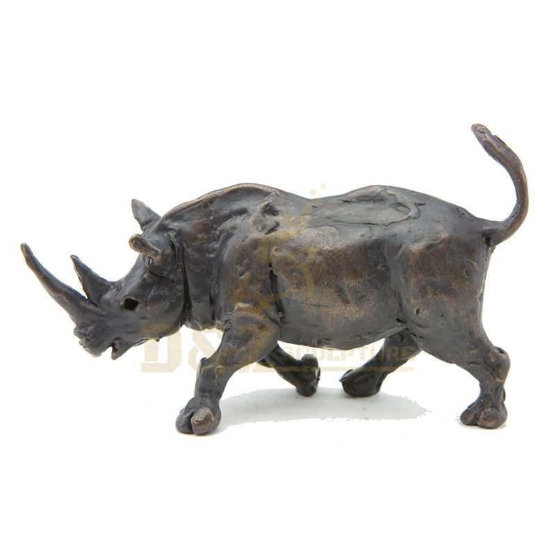 Outdoor Garden Animal Decorative Bronze Rhinoceros Sculpture