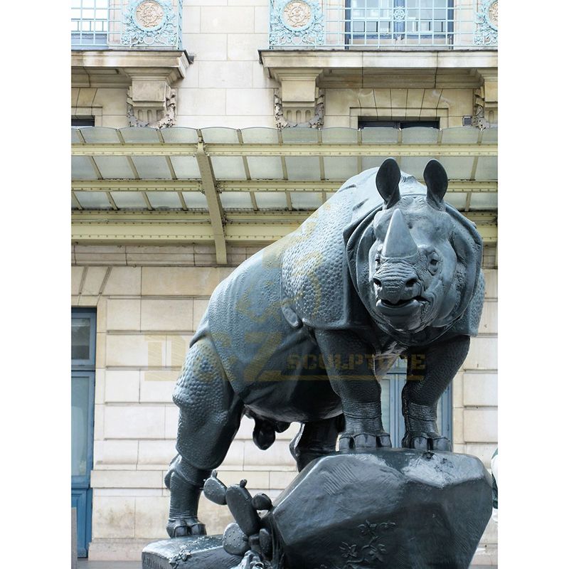 City Decoration Large Bronze Rhinoceros Sculpture