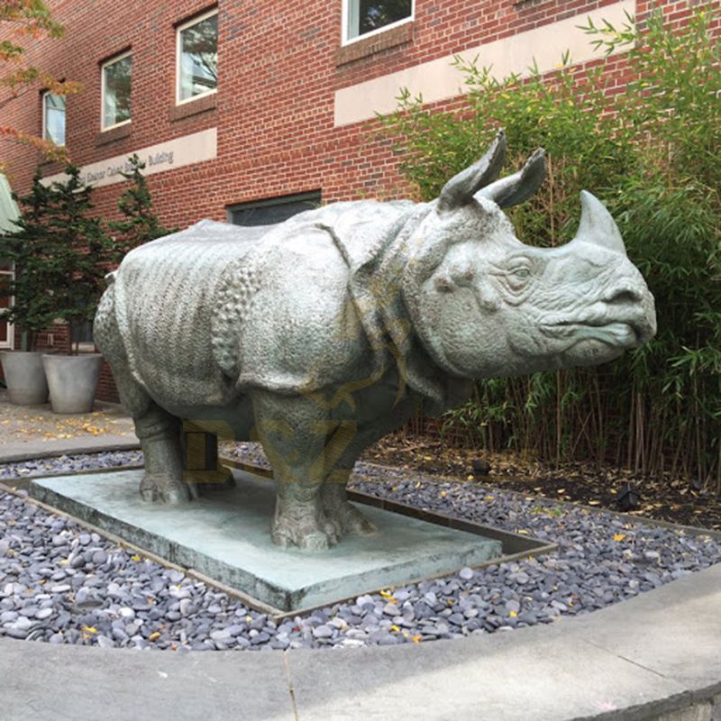 Street Art Animal Statue Garden Bronze Rhinoceros Sculpture