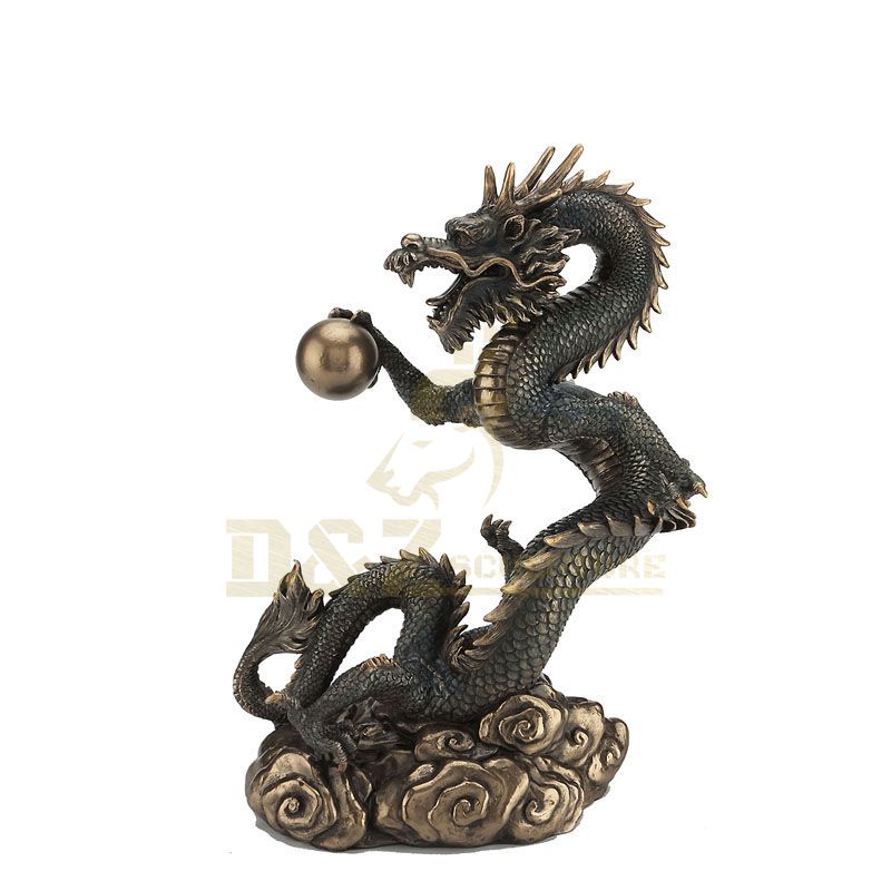 Small Size Coffee Tible Vivid Chinese Dragon Bronze Sculpture
