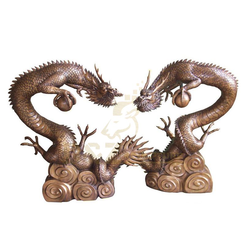 Outdoor Decoration Pairs Statue Chinese Bronze Dragon Sculpture